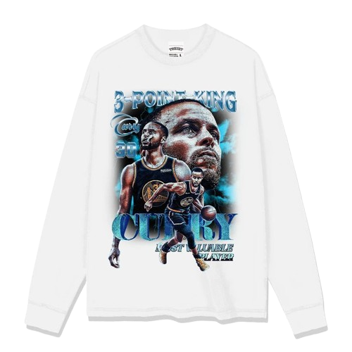 3-POINT KING Curry 30 T-Shirt, MVP Print Streetwear