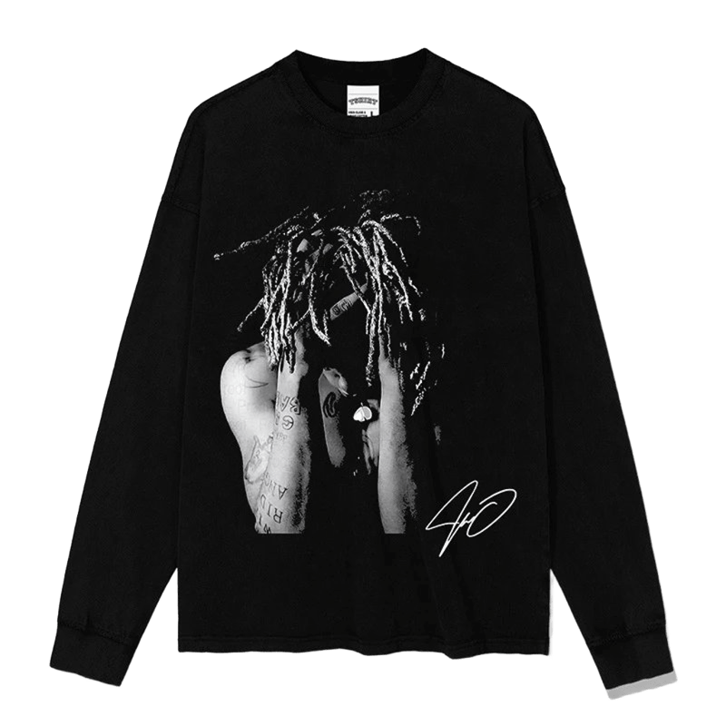 40 Classic Black Cotton Long Sleeve Tee - Unisex Graphic Print