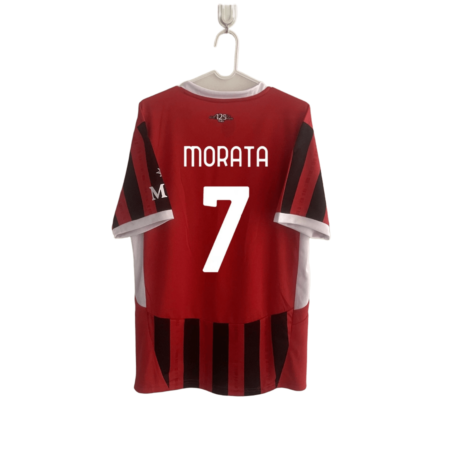 AC Milan 125th Anniversary Men's Breathable Red & Black Striped Football Shirt