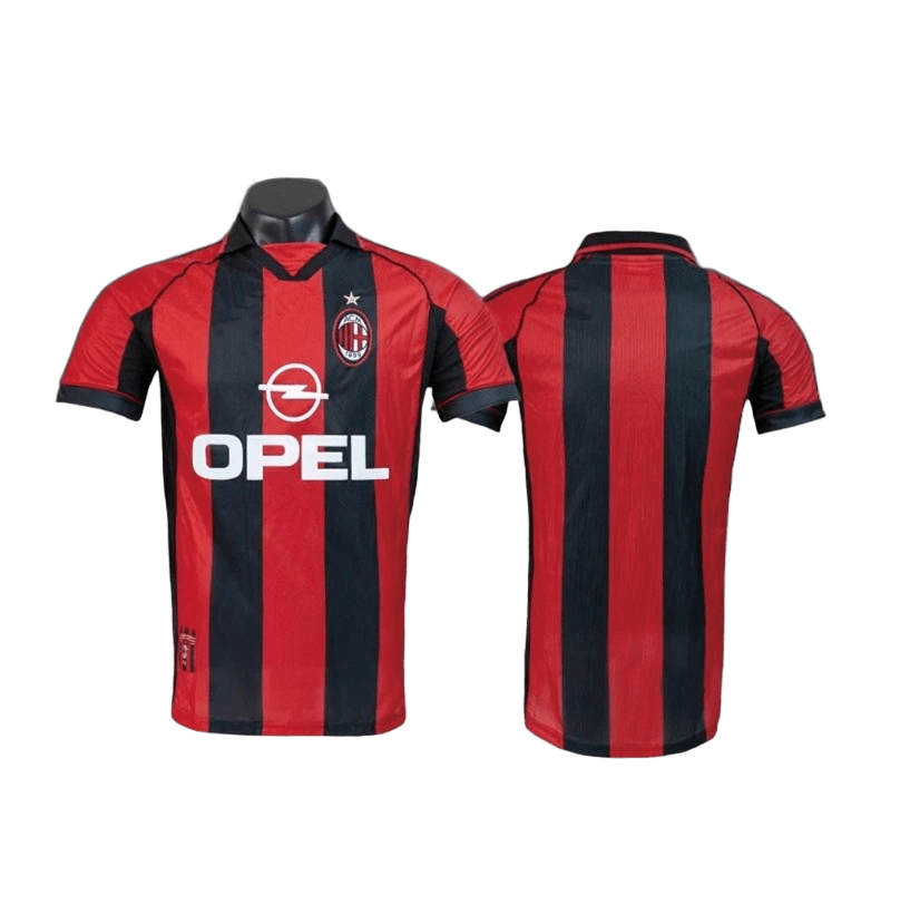 AC Milan Classic Red Black Striped Breathable Comfort Fit Sports Shirt
