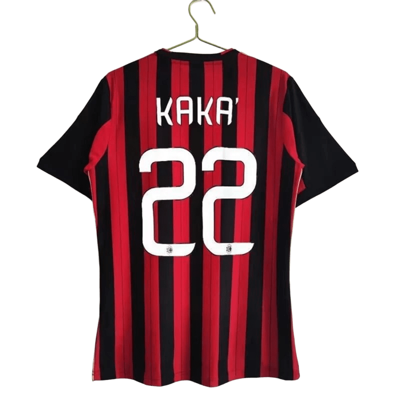 AC Milan Kaká 22 Red Black Striped Breathable Jersey