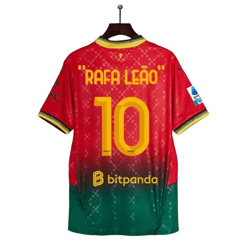 AC Milan × Rafa Leão Red Green Contrast Breathable Quick-Dry Football Jersey