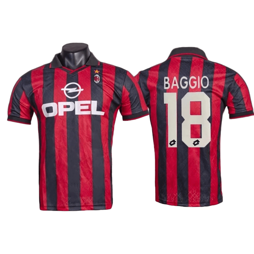 AC Milan Vintage Soccer Jersey Red and Black Official