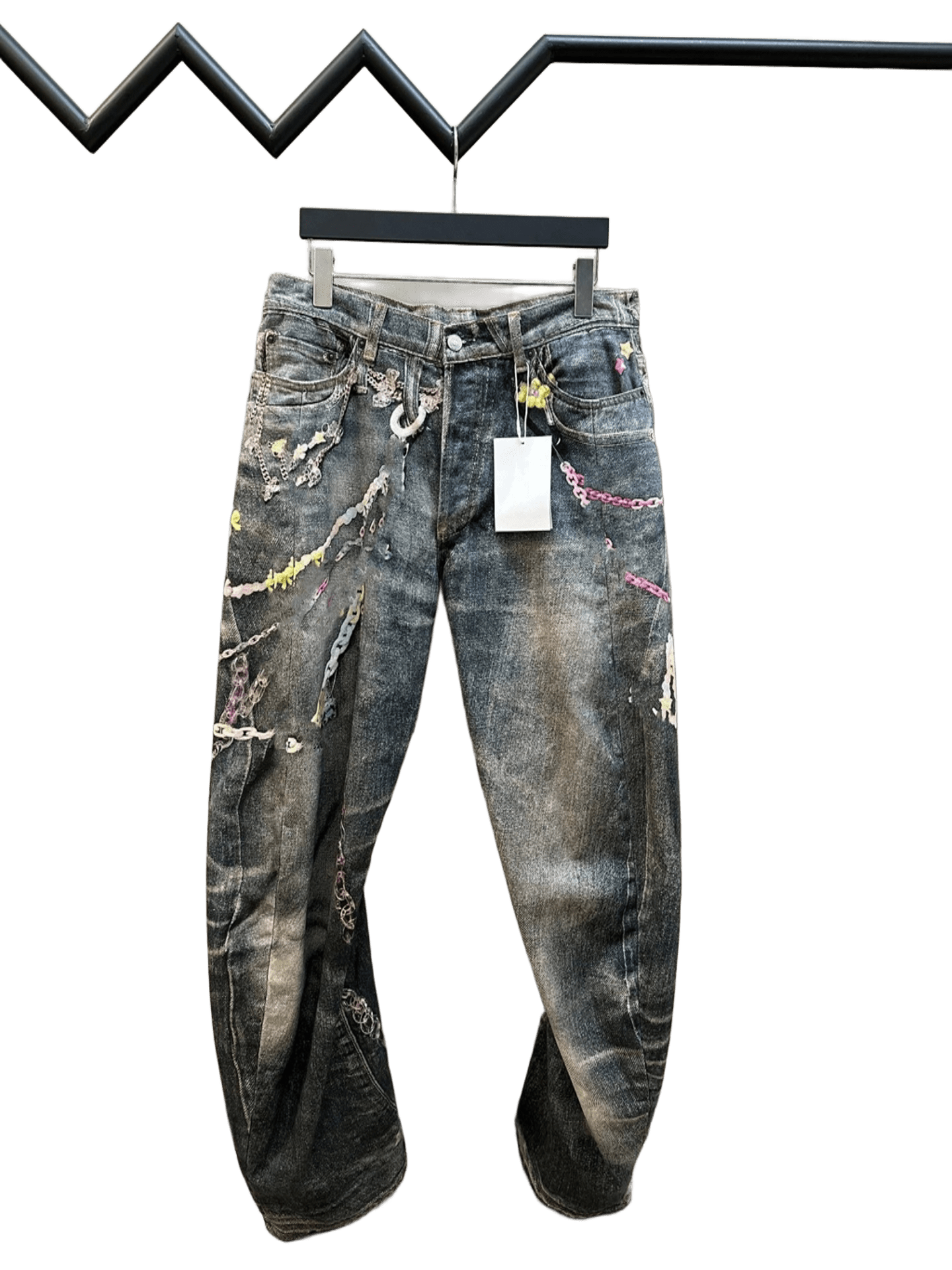 Acne Studios Distressed Jeans: Embroidered Unisex Streetwear