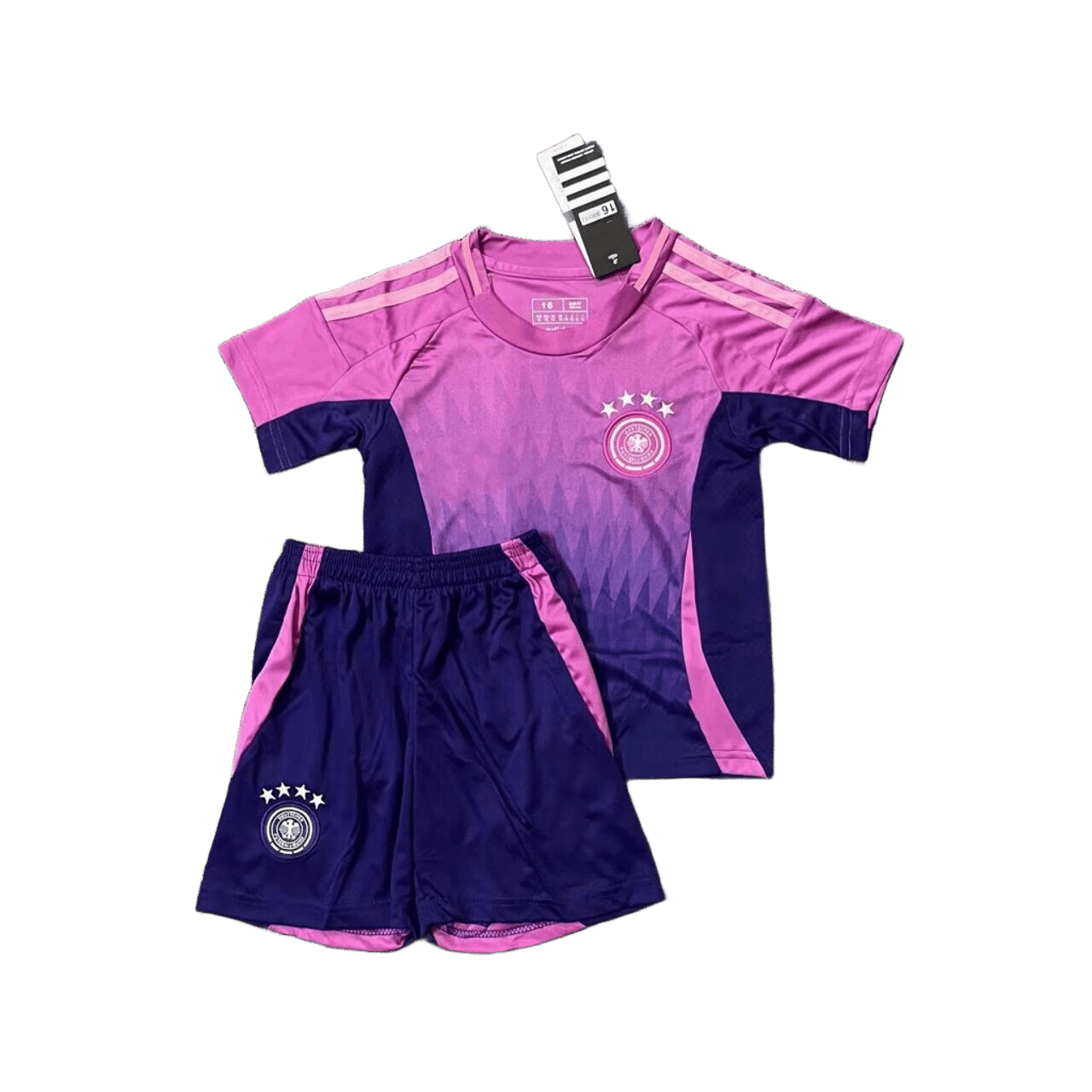 Adidas Kids Football Kit Pink Purple Blue Breathable Sporty