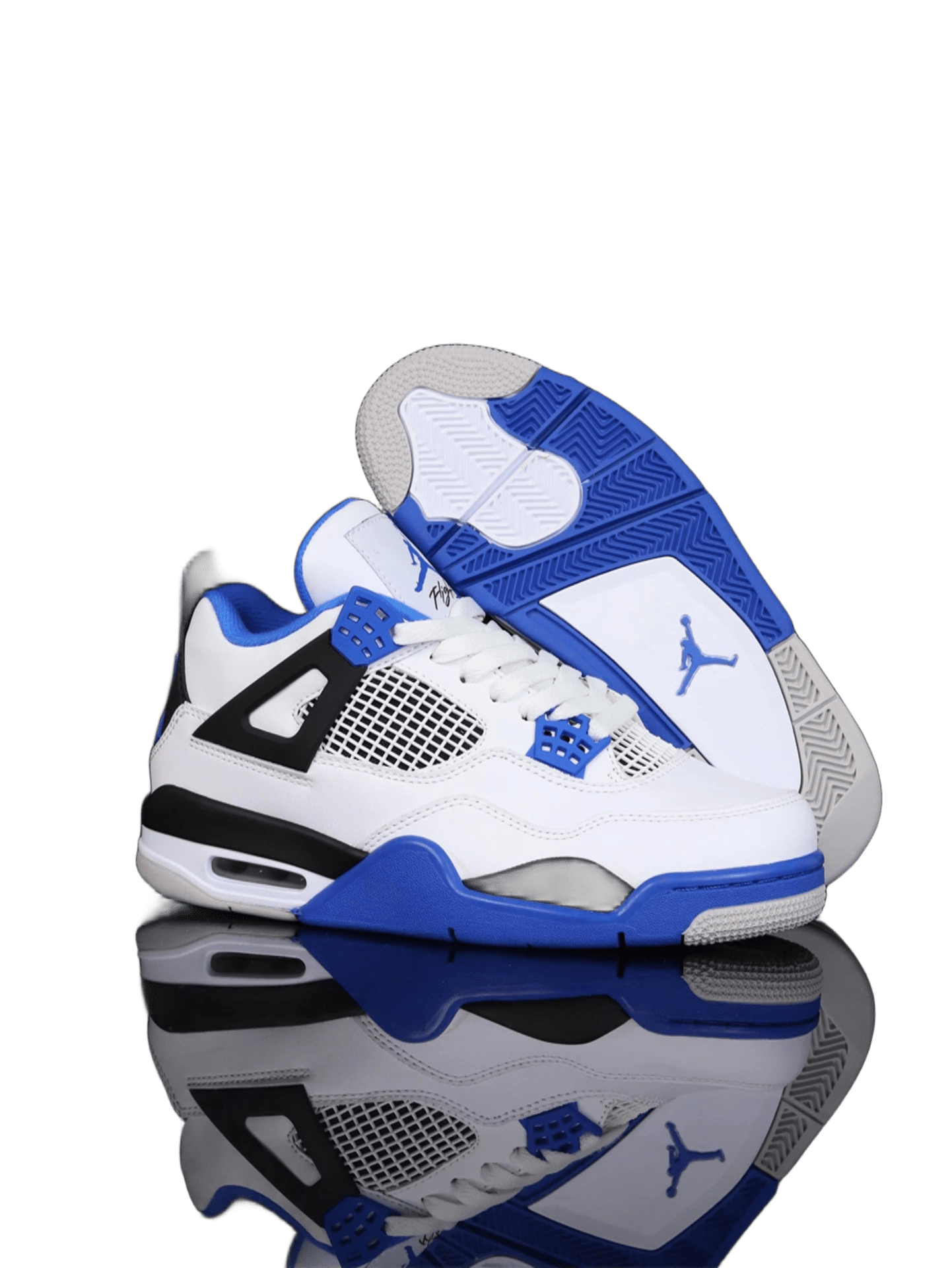 Air Jordan 4 Retro White Blue Black Basketball Shoes