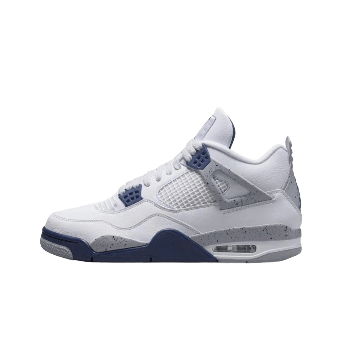 Air Jordan 4 Retro White Blue Splatter OG Basketball Sneakers