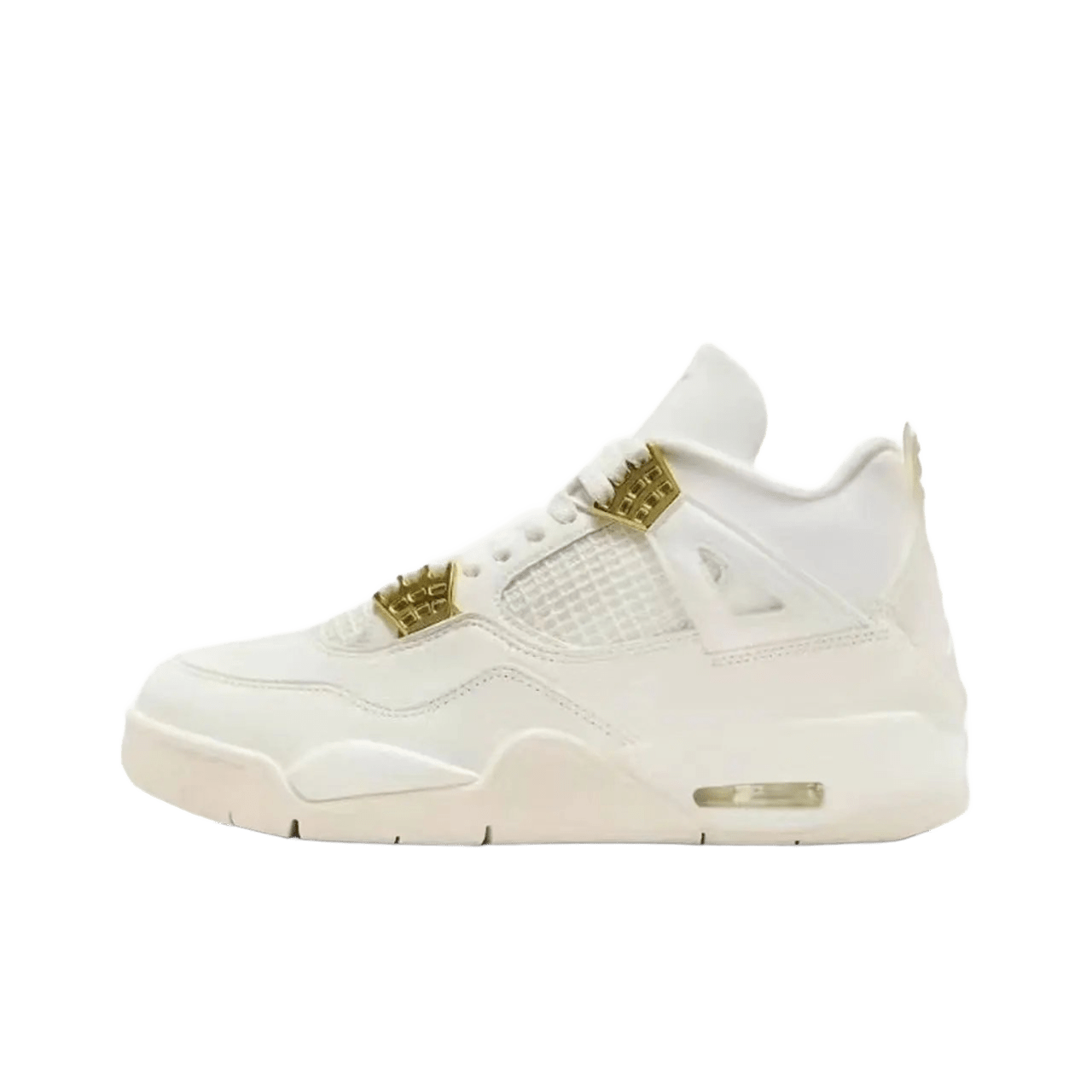 Air Jordan 4 Retro White Gold Leather Sneakers Men Women