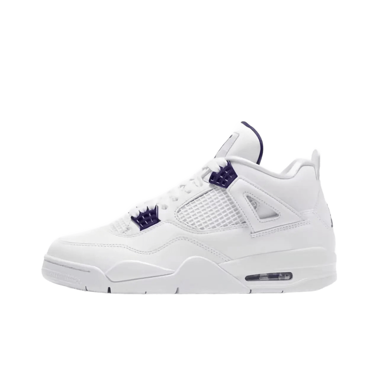 Air Jordan 4 Retro White Purple Leather Sneakers