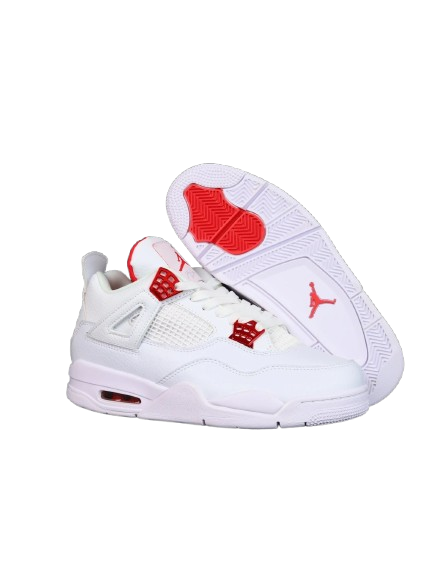 Air Jordan 4 Retro White Red Basketball Sneakers Classic