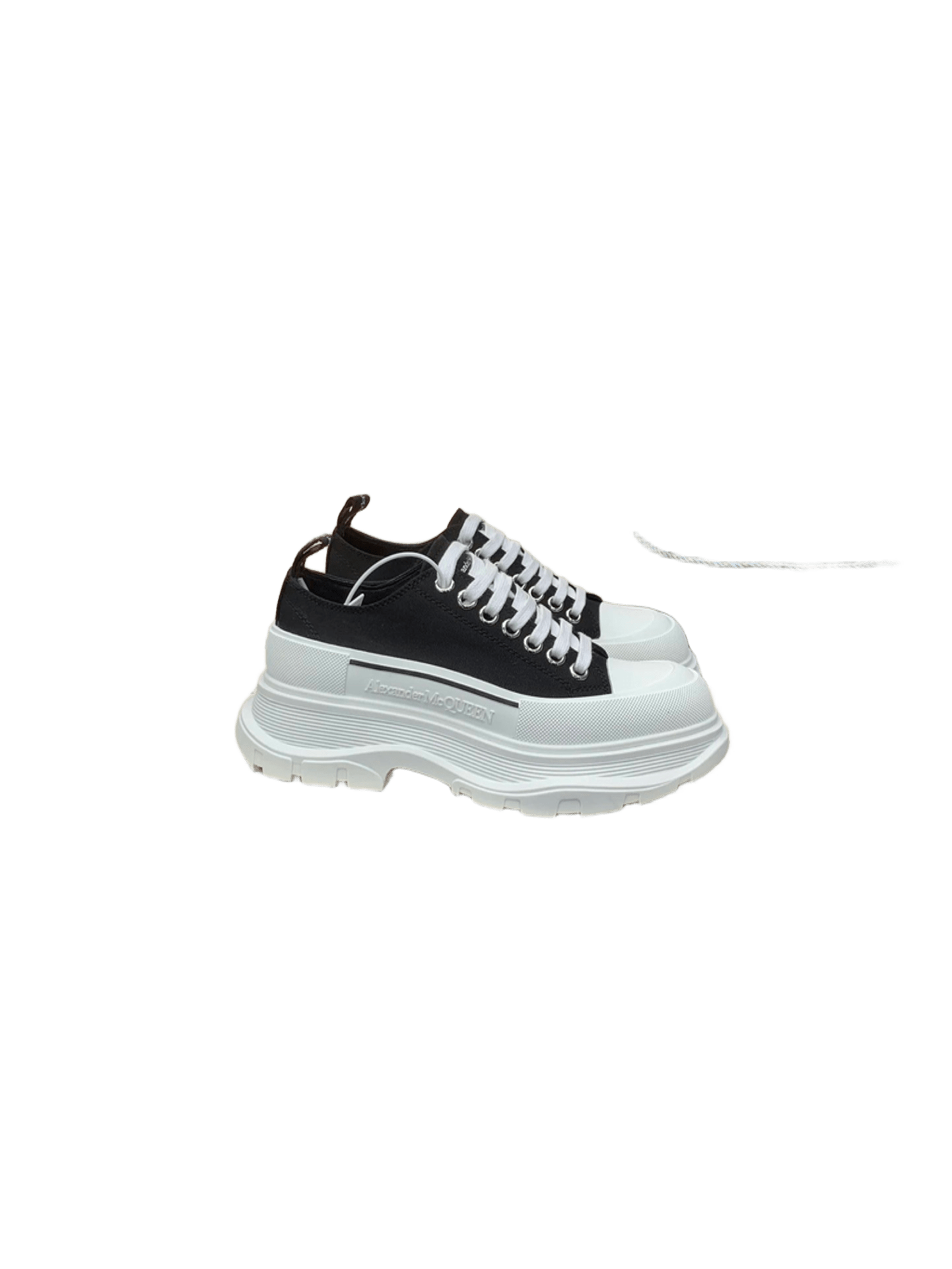 Alexander McQueen Black Canvas Platform Sneakers