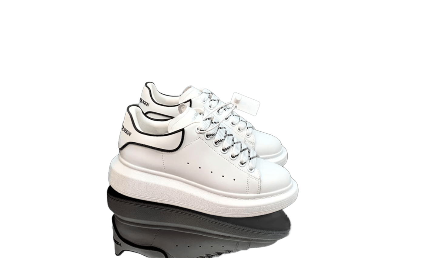 Alexander McQueen Oversized Sneaker White Black Leather