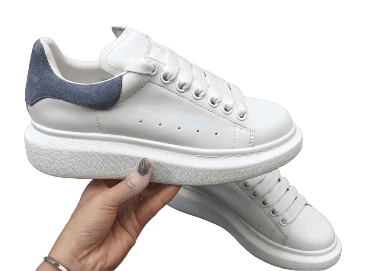 Alexander McQueen Oversized White Grey Sneakers Men Women