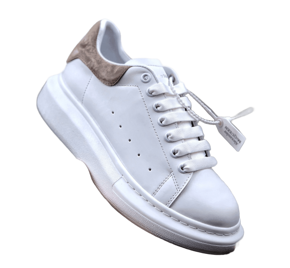 Alexander McQueen White Brown Leather Sneakers Chunky Sole