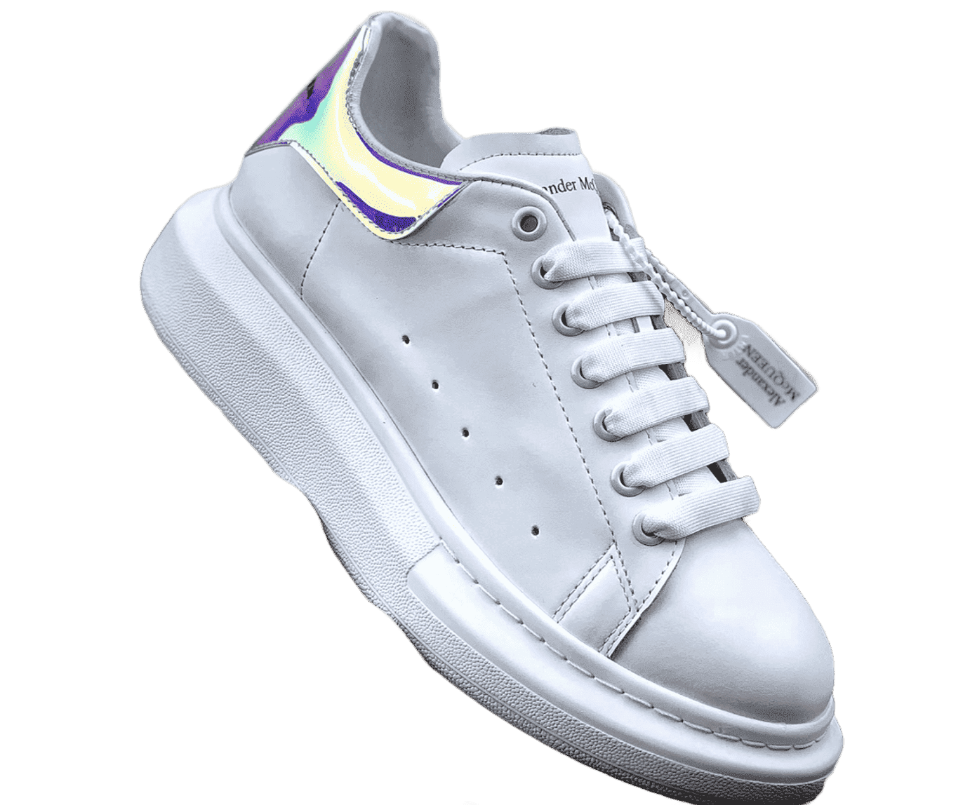Alexander McQueen White Laser Platform Sneakers