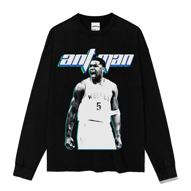 Ant Man Graphic Print Black Cotton Long Sleeve T-Shirt, Unisex Streetwear