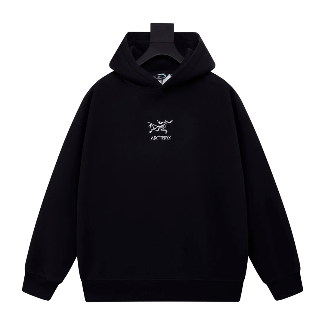 Arc'teryx Black Hoodie: Cotton, Warm, Casual