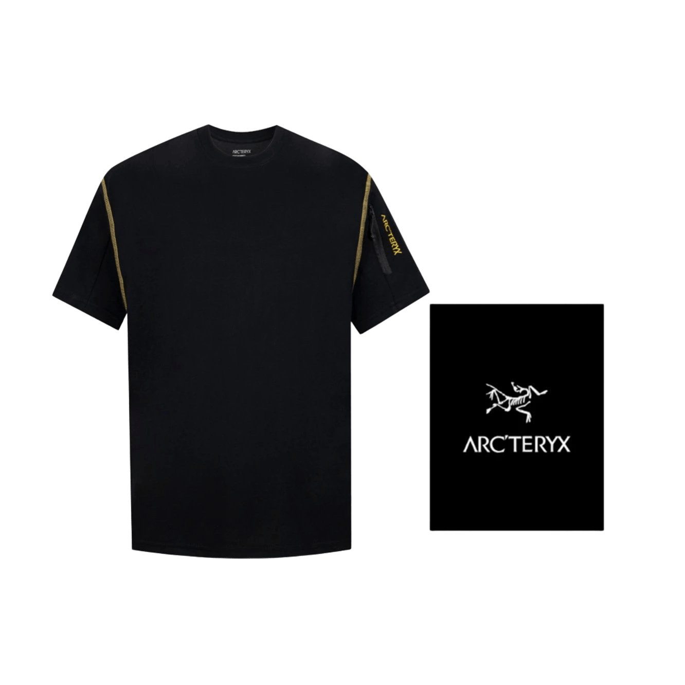 Arc'teryx Cotton T-Shirt: Black, Breathable, Sleeve Pocket