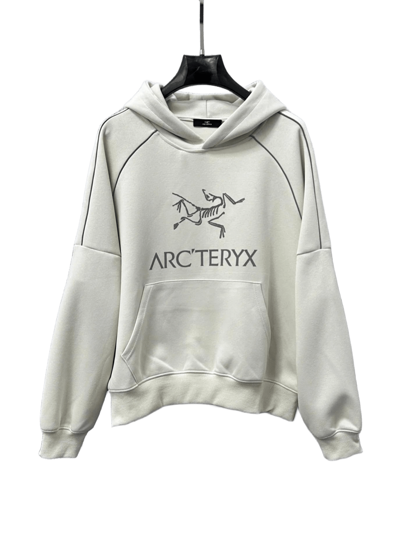 Arc'teryx Cream Hoodie: Unisex Cotton Pullover with Logo