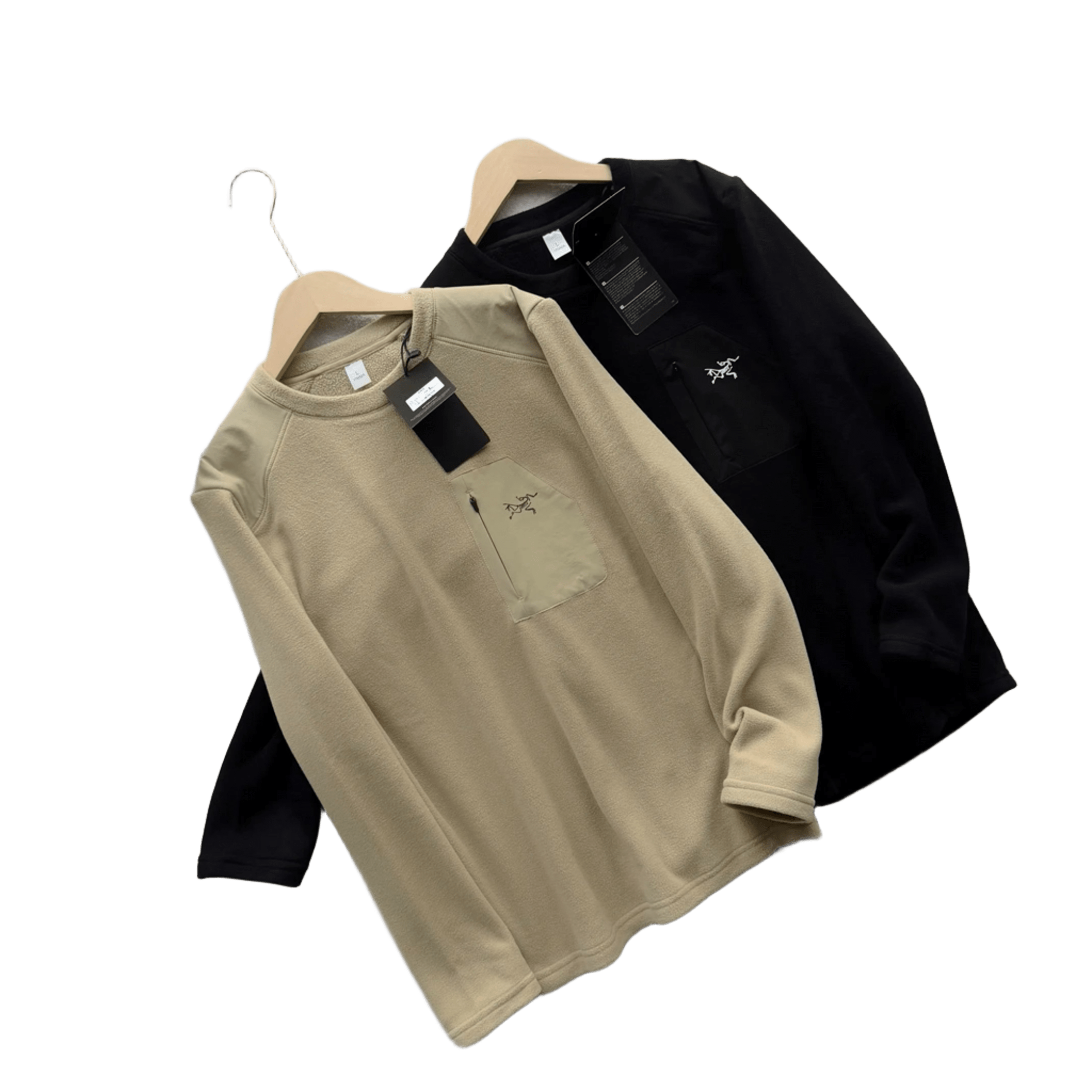Arc'teryx Khaki Black Fleece Pullover - Unisex Outdoor Shirt