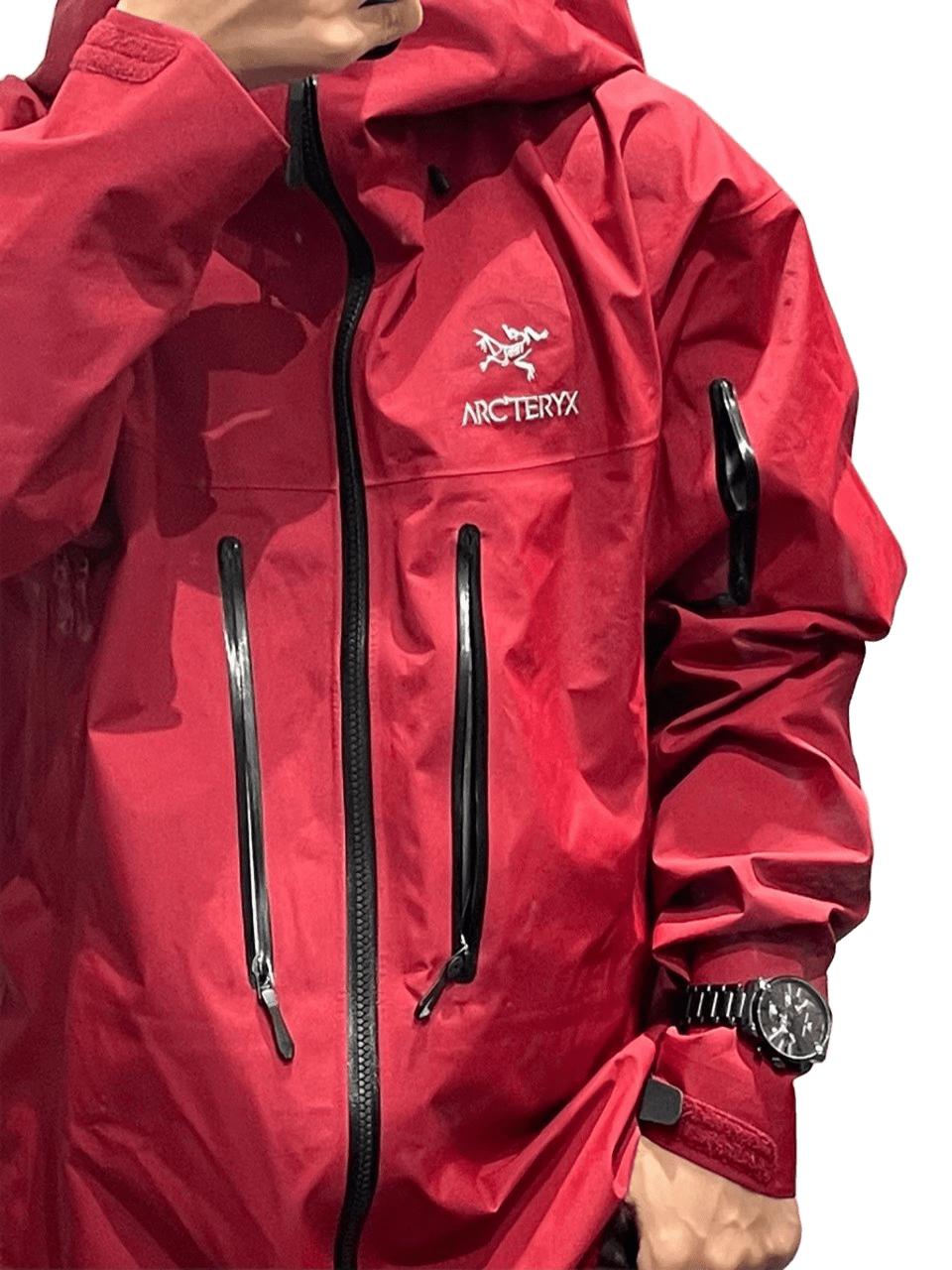 Arc'teryx Red Waterproof Windproof Hooded Jacket Unisex