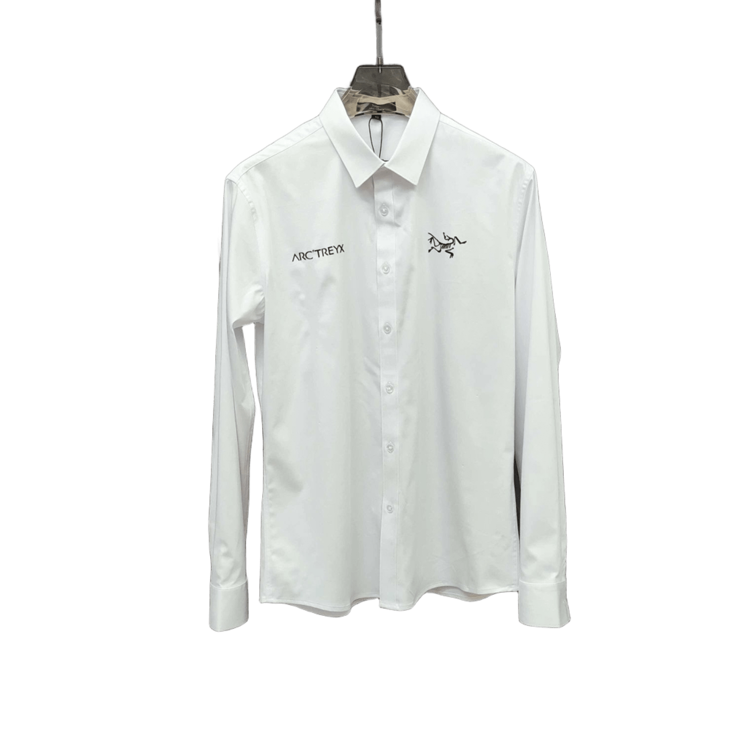 Arcteryx White Cotton Shirt: Unisex, Button-Down, Embroidered Logo