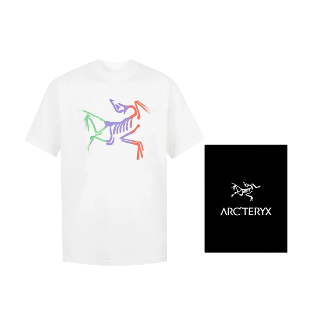 Arc'teryx White Cotton Tee: Skeleton Graphic Print, Unisex