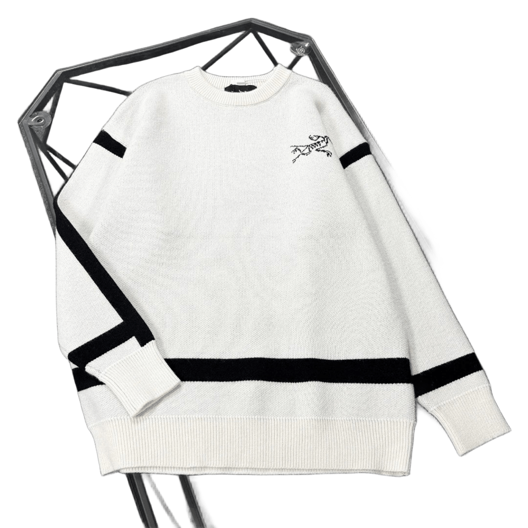 Arcteryx White Knit Sweater | Dragon Embroidery | Unisex