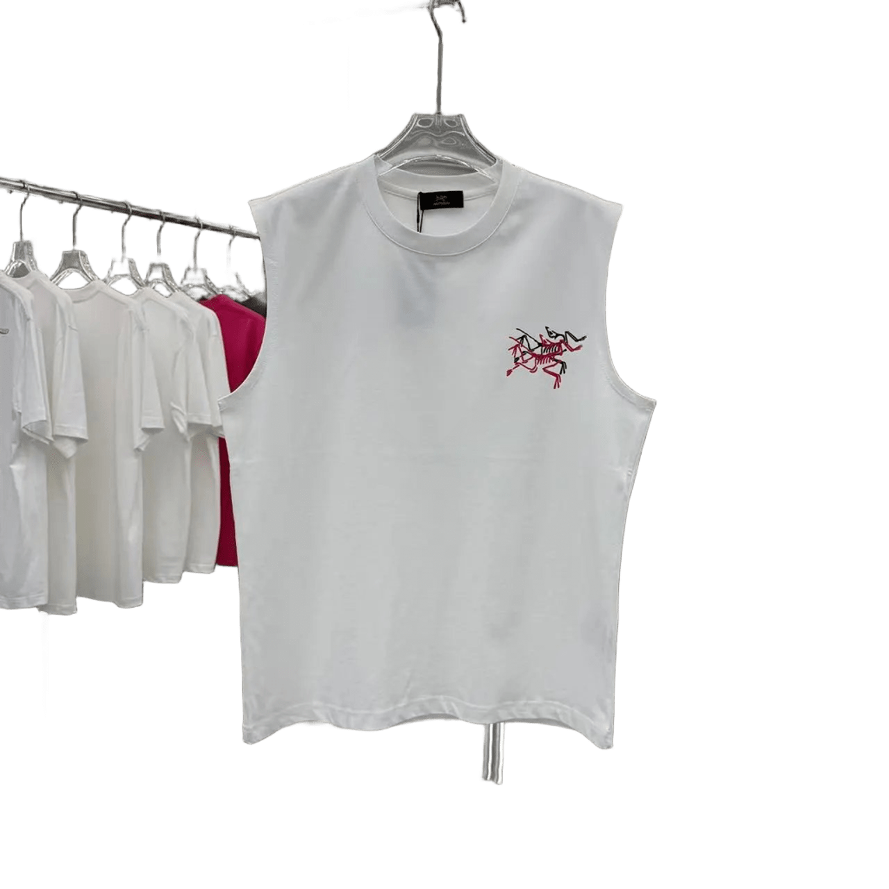 Arcteryx White Sleeveless Shirt: Cotton, Embroidered