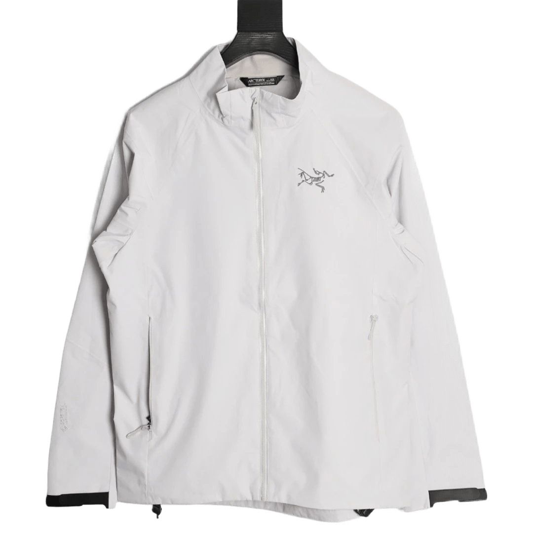 Arc'teryx White Windproof Stand Collar Jacket Unisex