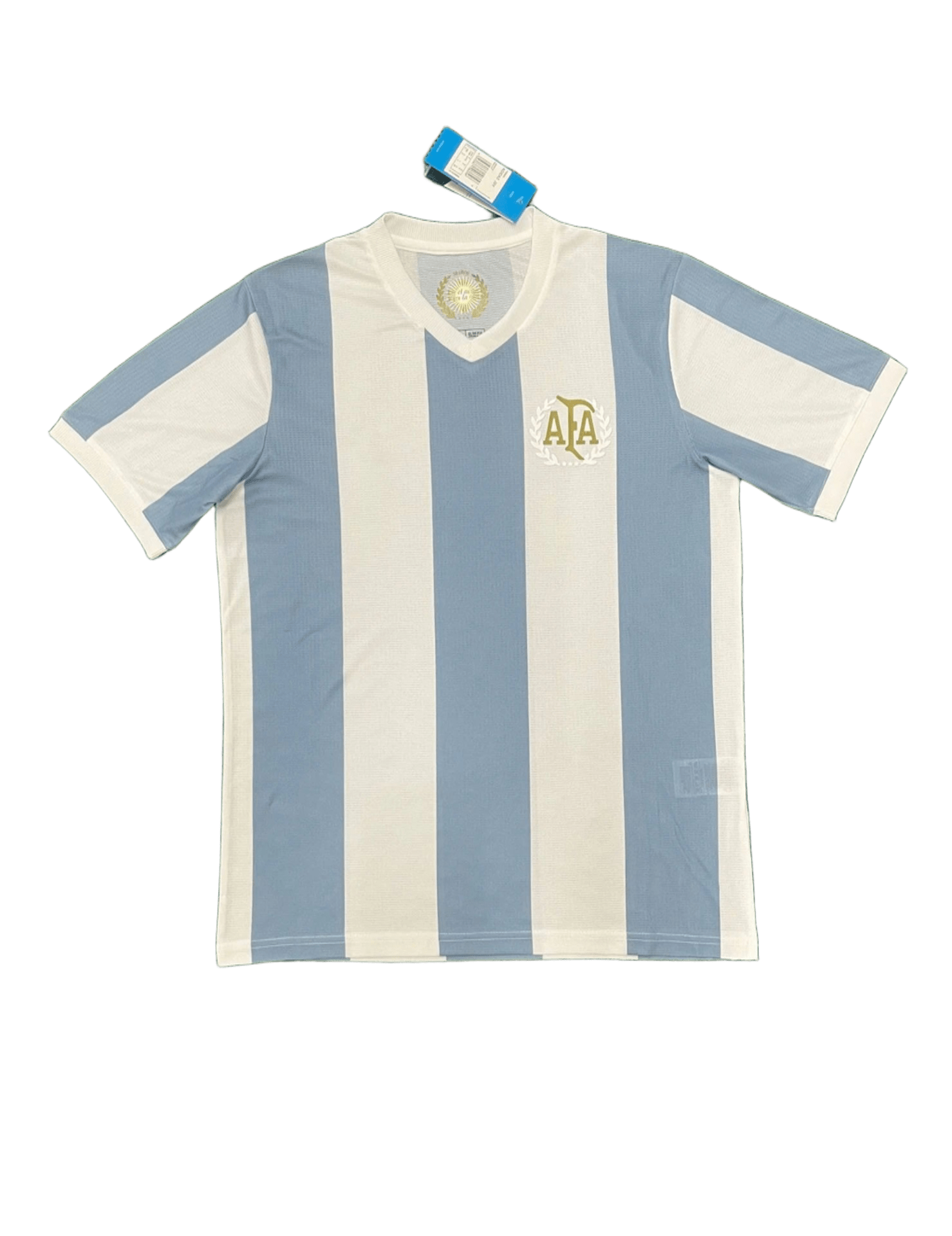 Argentina Blue White Striped Breathable V-Neck T-Shirt Unisex