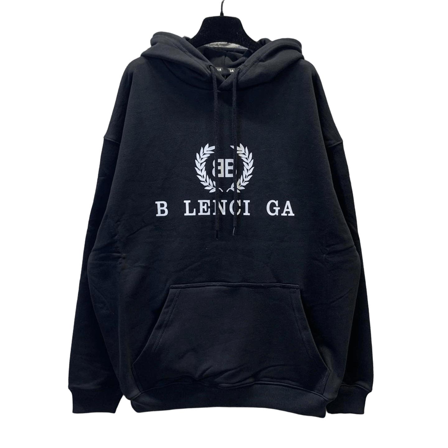 Balenciaga Black Hoodie Unisex Cotton Streetwear