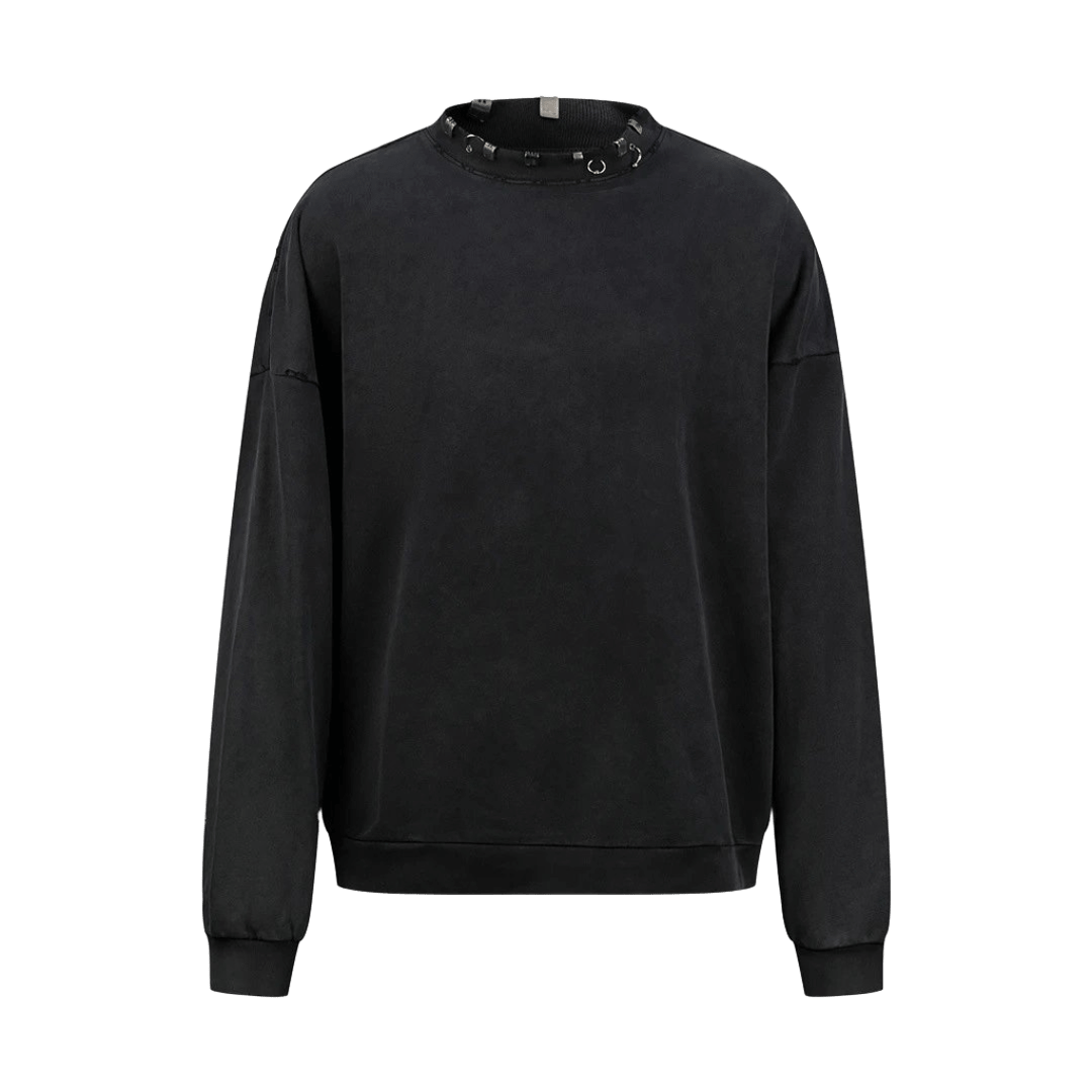 Balenciaga Black Oversized Hoodie with Metal Chain Detail
