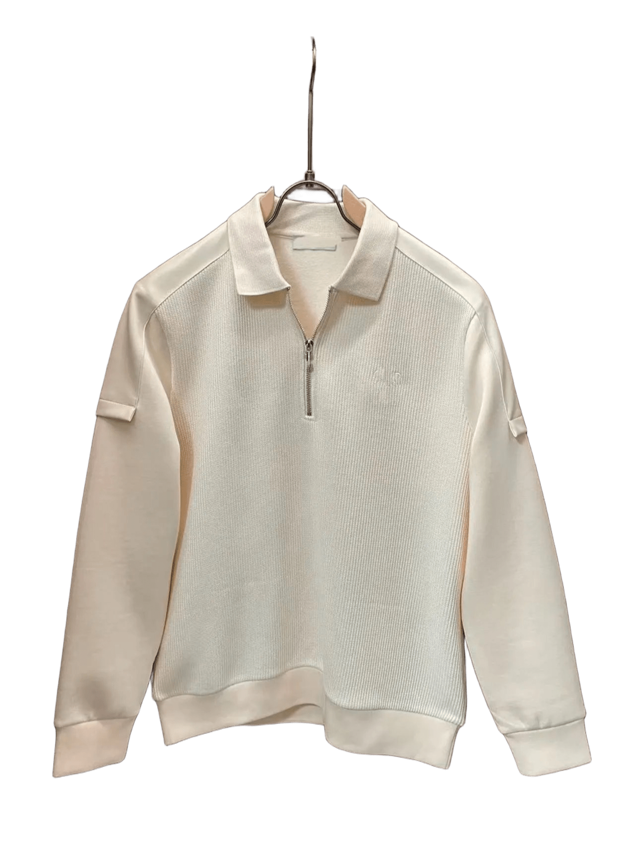 Balenciaga Off-White Waffle Knit Half Zip Hoodie Unisex