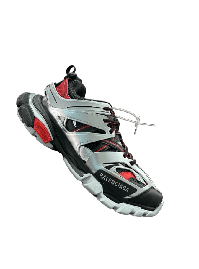 Balenciaga Track Silver Black Red Retro Futuristic Sneakers