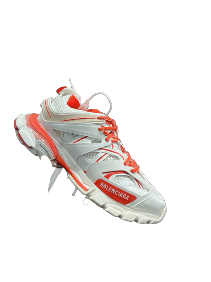 Balenciaga Track Sneakers White Orange Mesh Rubber Sole