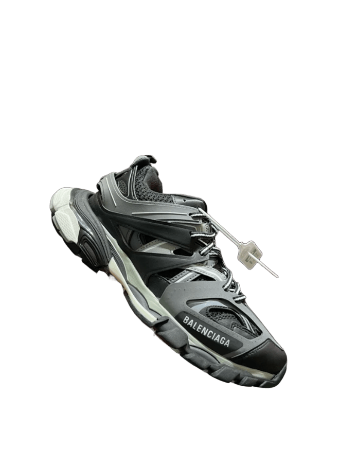Balenciaga Triple S Black Gray Sneakers With Mesh Leather
