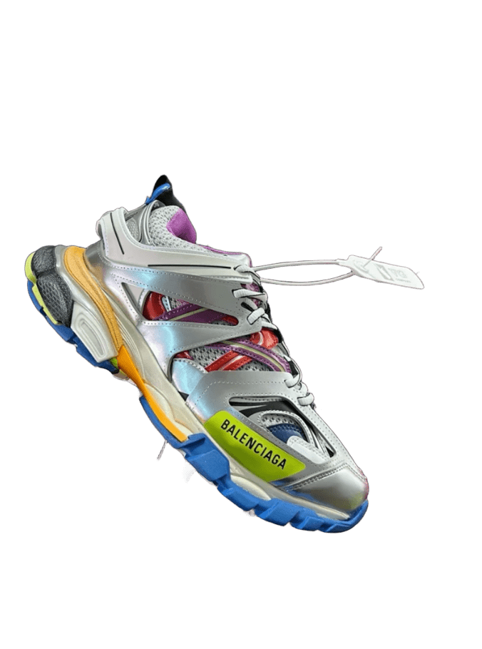 Balenciaga Triple S Silver Rainbow Color Block Sneakers