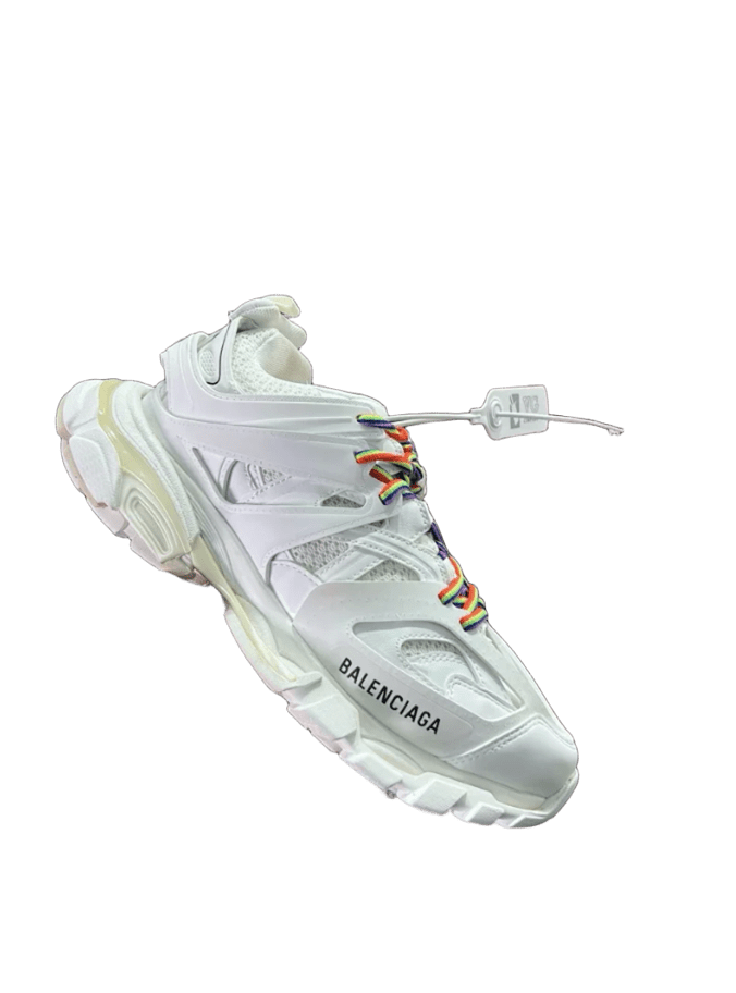 Balenciaga Triple S White Rainbow Lace-Up Sneakers