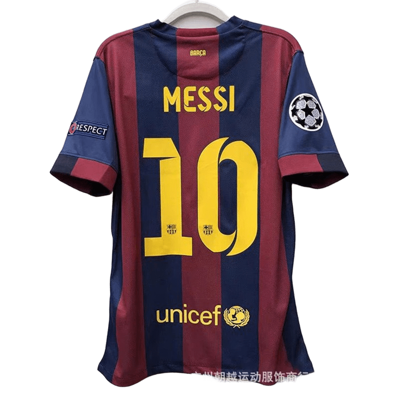 Barça Messi 10 Classic Red Blue Stripes Breathable Jersey