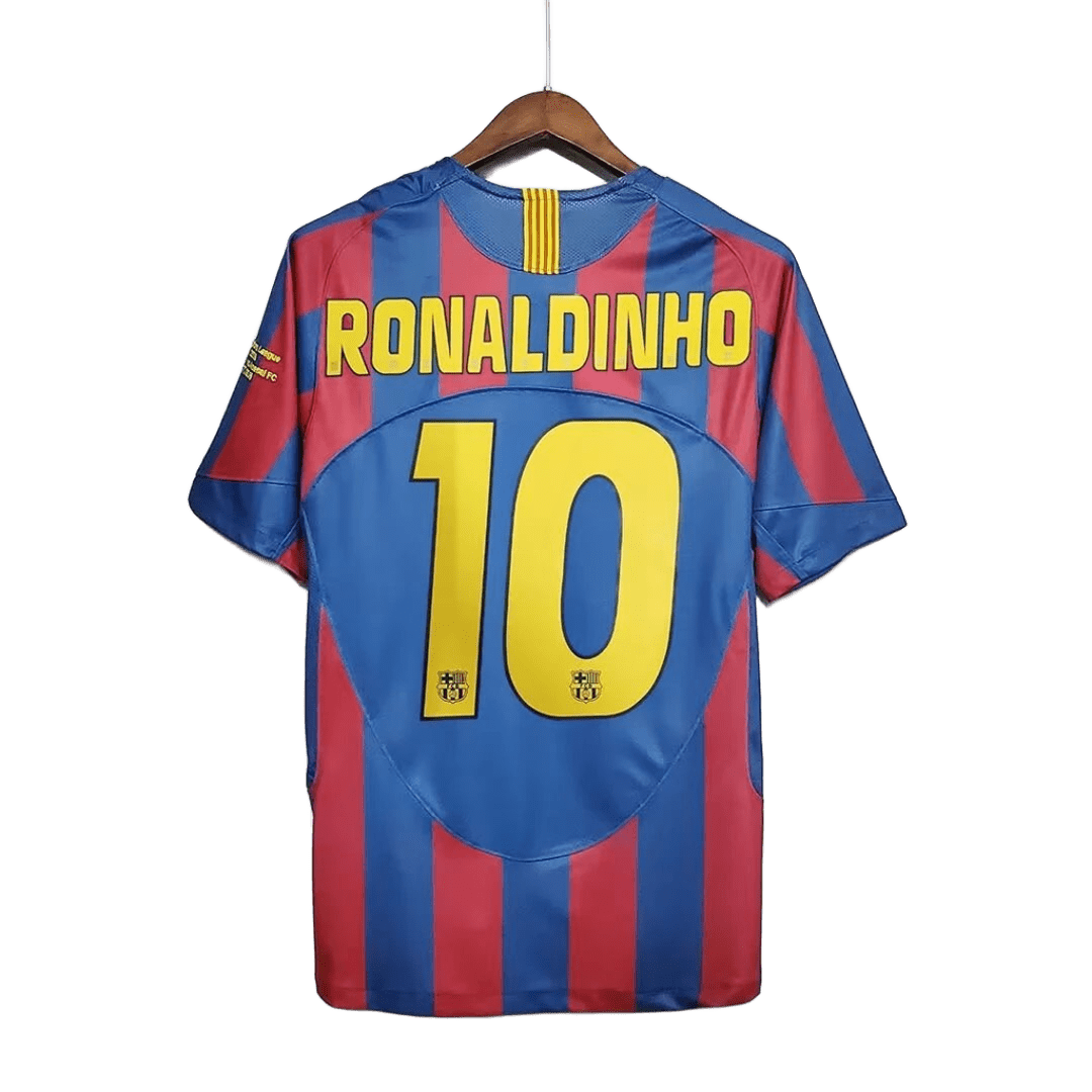 Barcelona Ronaldinho Red Blue Breathable Football Jersey
