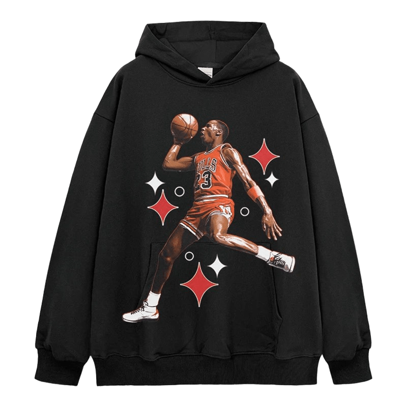 Basketball Print Hoodie 23 Bulls Unisex Cotton Streetwear