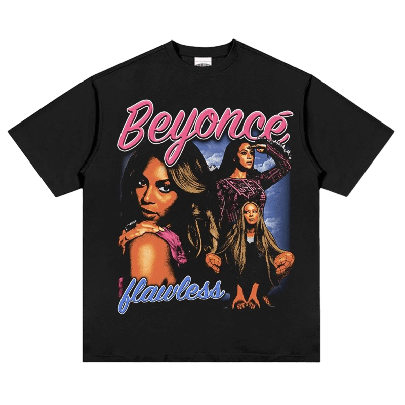 Beyoncé Flawless Print T-Shirt, Unisex Black Cotton Tee