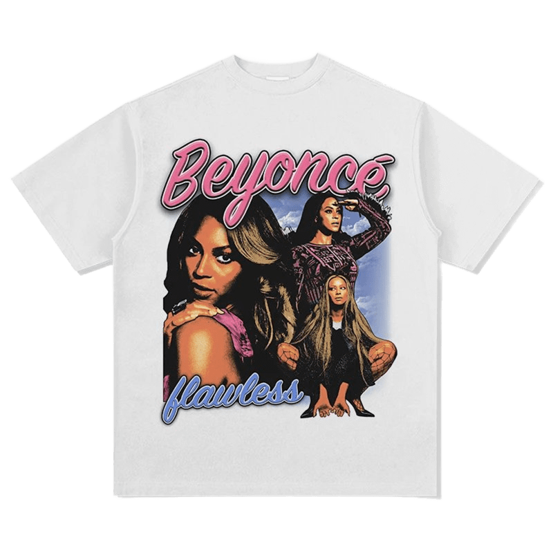 Beyoncé Flawless White Cotton Tee, Unisex Streetwear