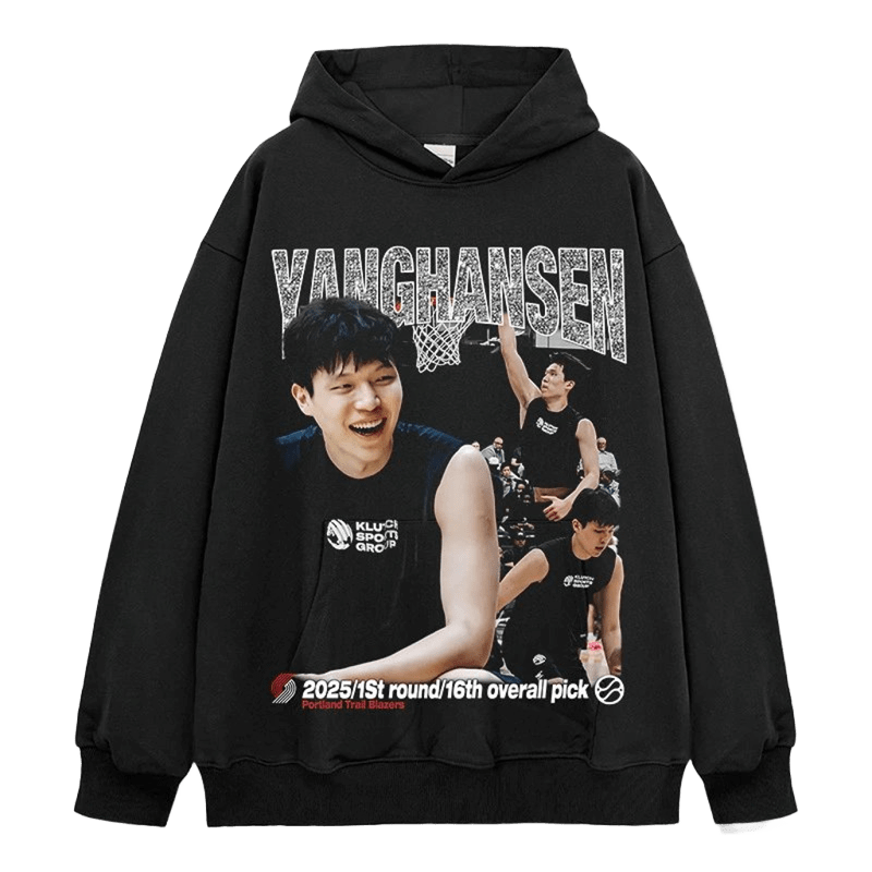 Black Basketball Hoodie Cotton YANGHANSEN Streetwear Unisex 2025