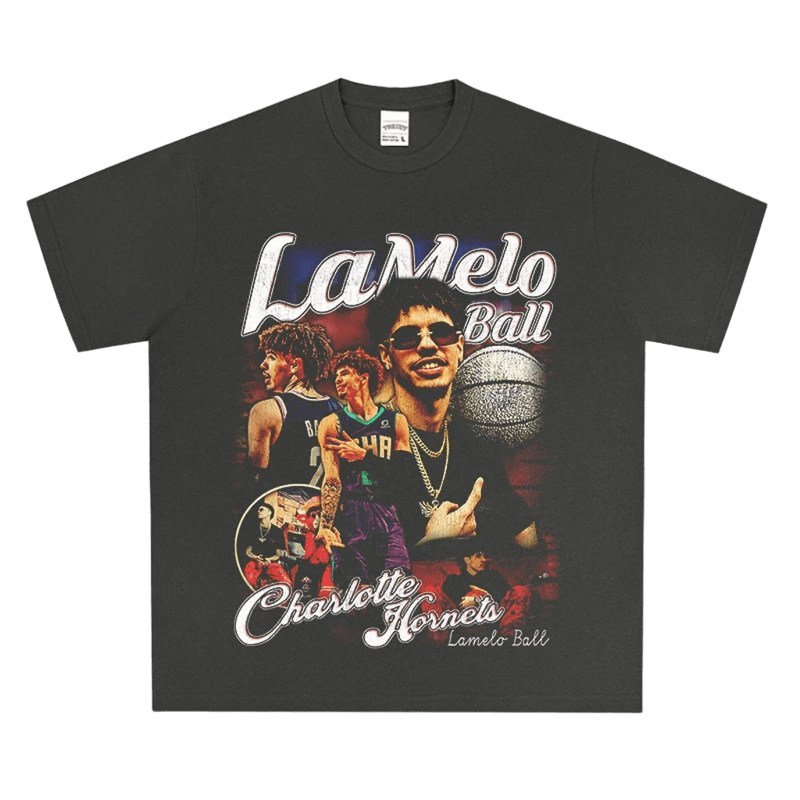 Black Basketball Star T-Shirt - Lamelo Ball Tee, Unisex Streetwear