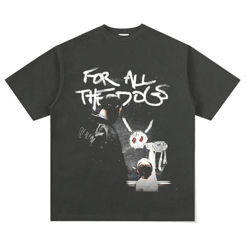 Black Graffiti Print Cotton T-Shirt - Retro Streetwear Unisex Tee