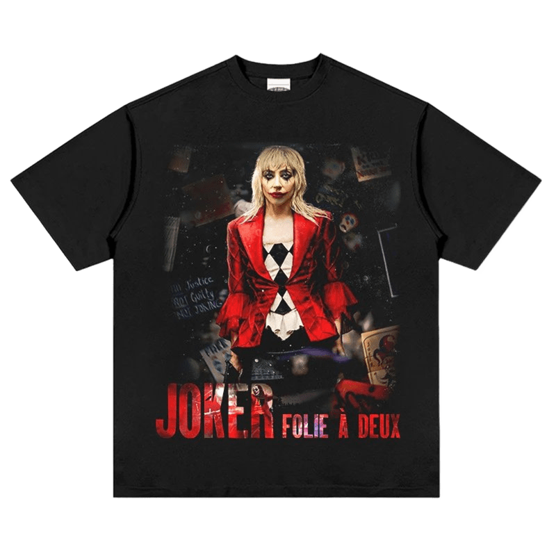 Black Joker Folie à Deux T-Shirt, Loose Fit, Unisex Streetwear
