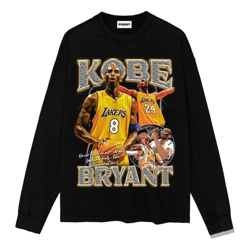 Black Kobe Memorial Tee Lakers 8 & 24 Jersey Retro Street Basketball