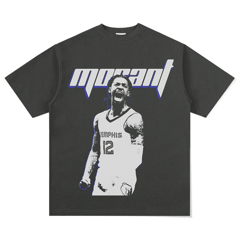 Black Morant Cotton T-Shirt, Breathable, Memphis 12 Jersey, Unisex Streetwear